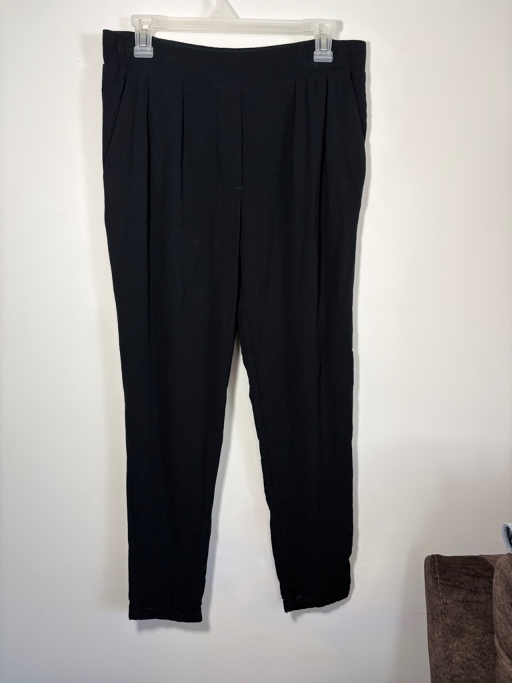 James Perse Black Women's Viscose Ponte Tapered Pants-Sz 1